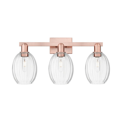 Innovations Preston 3Lt 26" Bell Bath Light, Copper/Clear - 716-3W-AC-G459-6CL