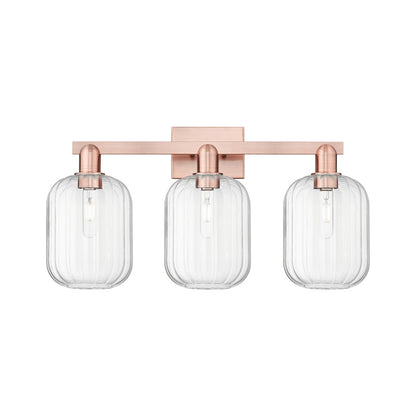Innovations Preston 3Lt 26" Jar Bath Light, Copper/Clear - 716-3W-AC-G460-7CL