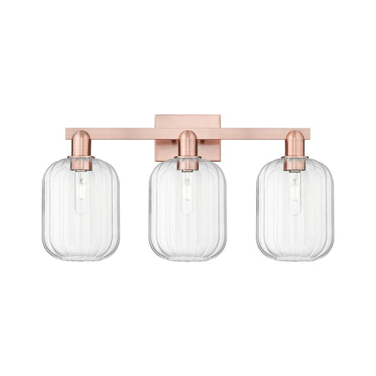 Innovations Preston 3Lt 26" Jar Bath Light, Copper/Clear - 716-3W-AC-G460-7CL