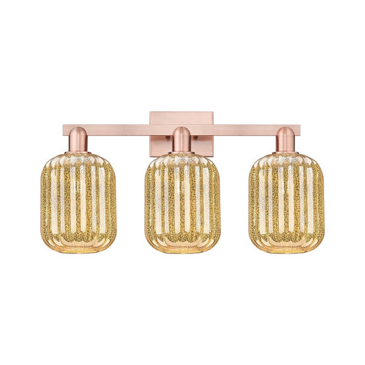 Innovations Preston 3Lt 26" Jar Bath Light, Copper/Mercury - 716-3W-AC-G460-7ME