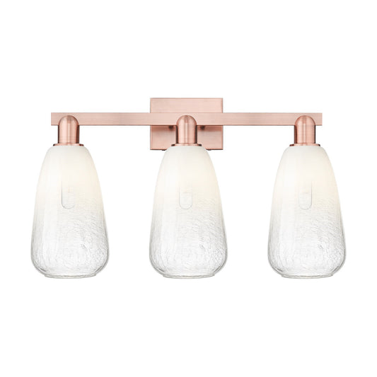 Innovations Brookhaven Almond 25in 3-Light Bath Vanity Light | Industrial Antique Copper Steel and Opal Glass | Bathroom Vanity | Model 716-3W-AC-G480-6OP
