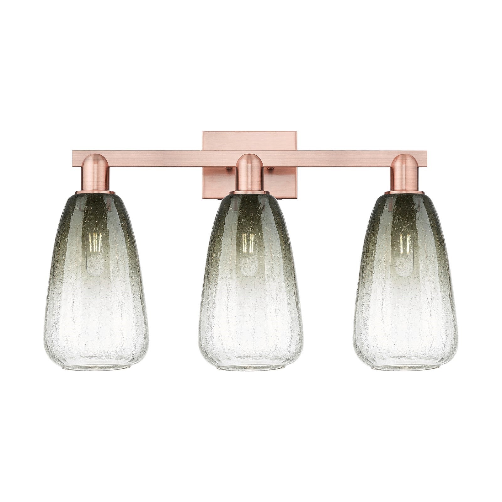 Innovations Brookhaven Almond 25in 3-Light Bath Vanity Light | Industrial Antique Copper Steel and Slate Glass | Bathroom | Model 716-3W-AC-G480-6SL