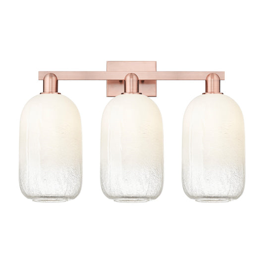 Innovations Brookhaven Cloche 26in 3-Light Bath Vanity | Industrial Antique Copper Steel and Opal Glass | Bathroom Vanity Light | Model 716-3W-AC-G482-7OP