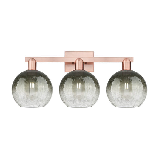Innovations Brookhaven Globe 27in 3-Light Bath Vanity Light | Industrial Antique Copper Steel and Slate Glass | Bathroom Vanity | Model 716-3W-AC-G483-8SL