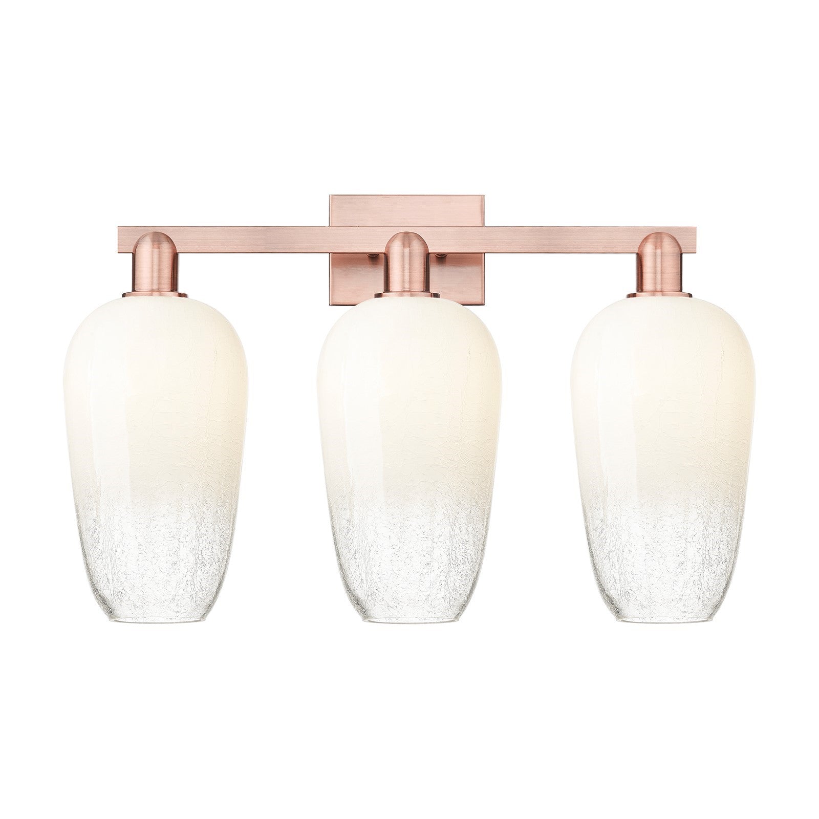 Innovations Brookhaven Flute 26in 3-Light Bath Vanity Light | Industrial Antique Copper Steel and Opal Glass | Bathroom Vanity | Model 716-3W-AC-G484-7OP