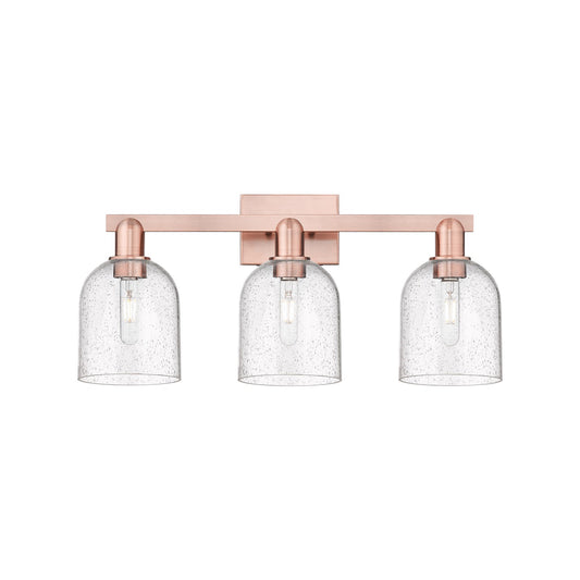 Innovations Bella 25in 3-Light Bath Vanity | Industrial Antique Copper Steel and Seedy Glass | Bathroom Vanity Light | 24.5 x | Model 716-3W-AC-G558-6SDY