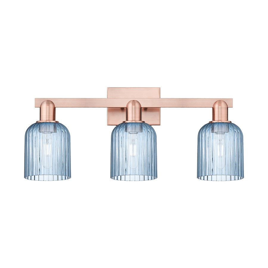 Innovations Bridal Veil 3Lt 24" Bath Light, Copper/Blue