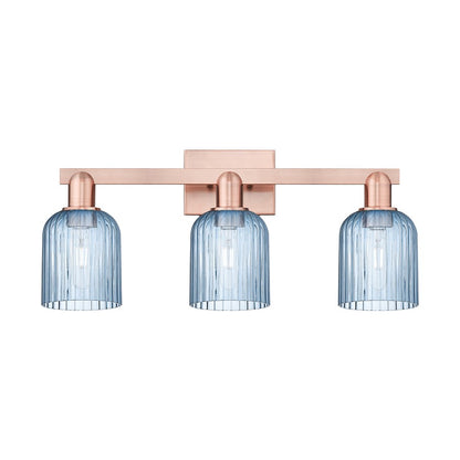 Innovations Bridal Veil 3Lt 24" Bath Light, Copper/Blue