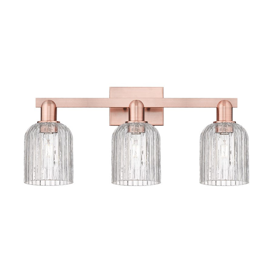 Innovations Bridal Veil 3Lt 24" Bath Light, Copper/Clear