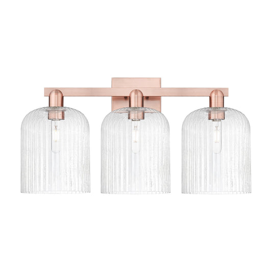 Innovations Bridal Veil 27in 3-Light Bath Vanity Light | Industrial Antique Copper and Seedy Glass | Bathroom Vanity | 27 x | Model 716-3W-AC-G559-8SDY