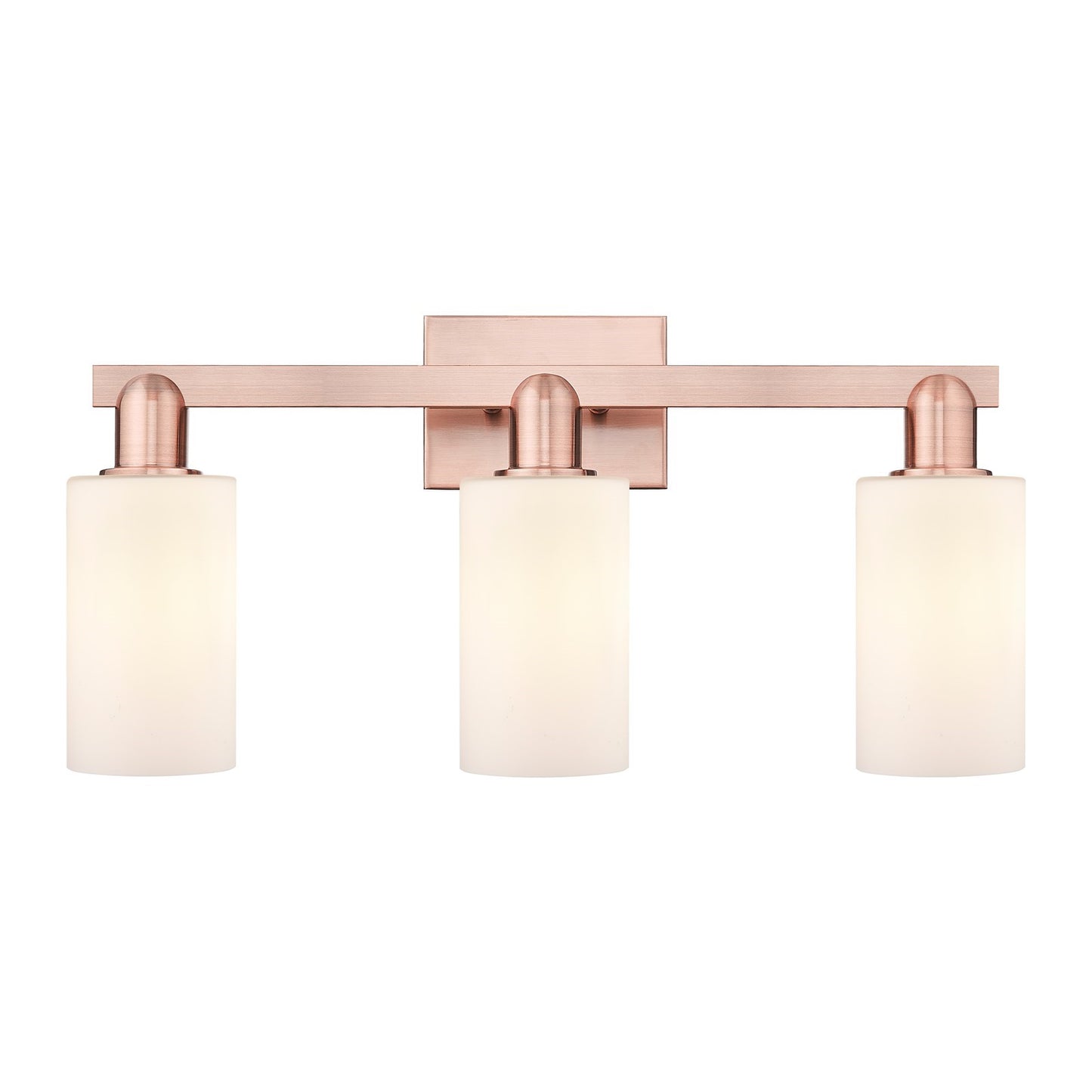 Innovations Clymer 23in 3-Light Bath Vanity Light | Industrial Antique Copper Steel and Matte White Glass | Bathroom Vanity | 22.88 | Model 716-3W-AC-G801