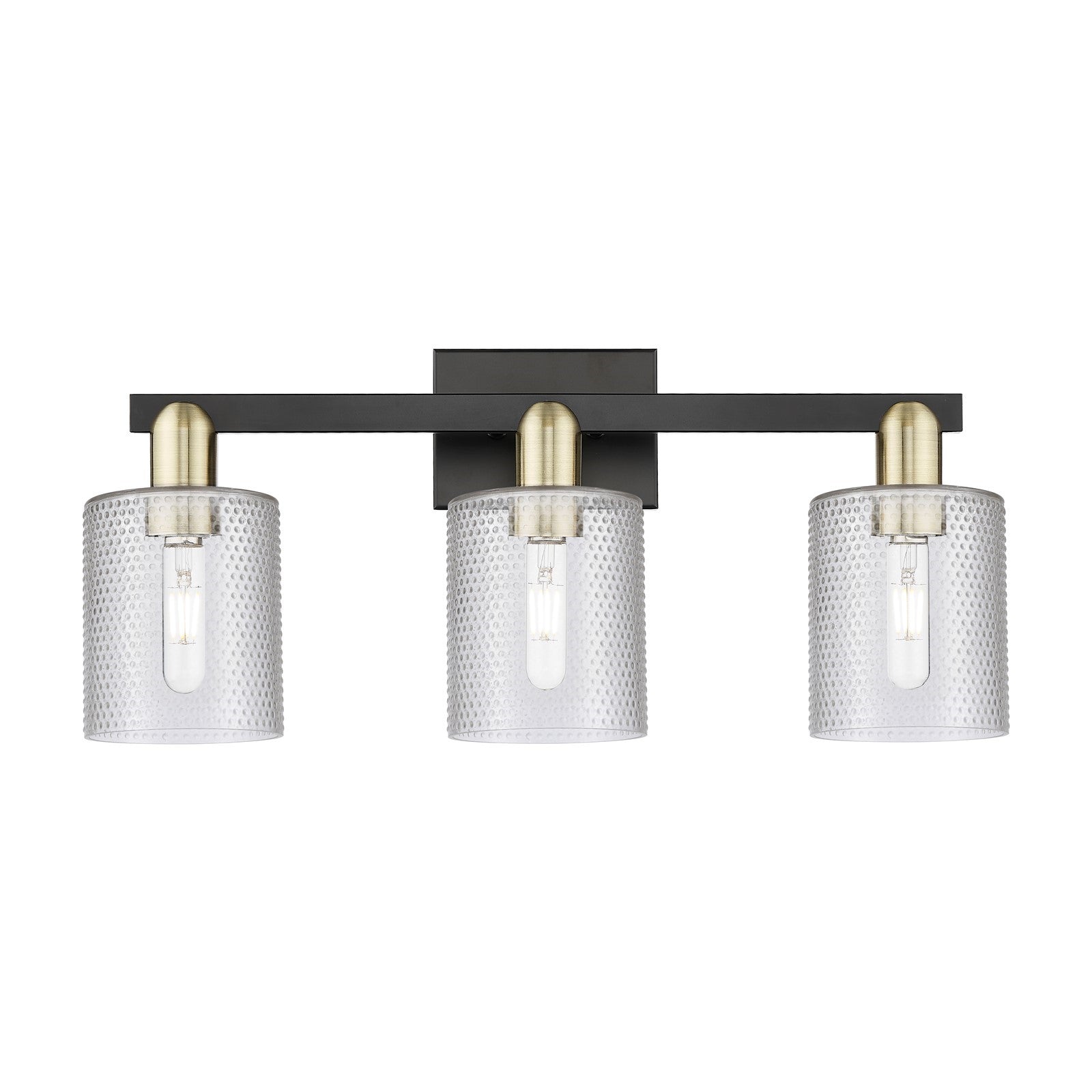 Innovations Cobbleskill 24in 3-Light Bath Vanity Light | Industrial Black Antique Brass and Clear Glass | Bathroom Vanity | 24 x | Model 716-3W-BAB-G112