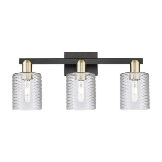 Innovations Cobbleskill 24in 3-Light Bath Vanity Light | Industrial Black Antique Brass and Clear Glass | Bathroom Vanity | 24 x | Model 716-3W-BAB-G112