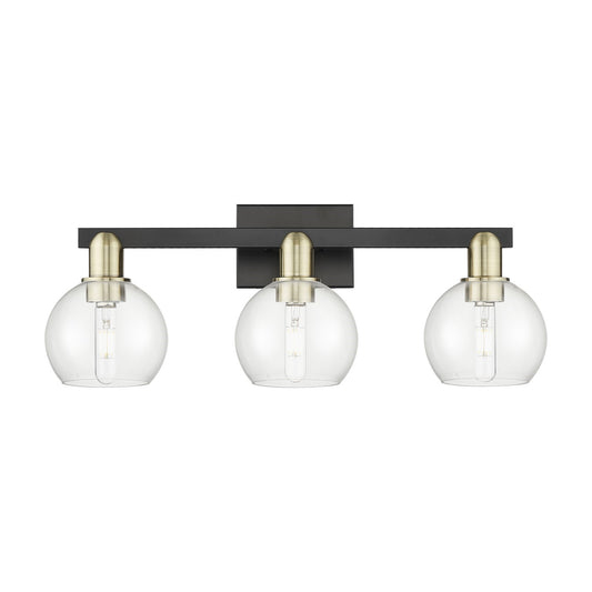 Innovations Athens 25in 3-Light Bath Vanity Light | Industrial Black Antique Brass and Clear Glass | Bathroom Vanity | 24.88 x | Model 716-3W-BAB-G122-6