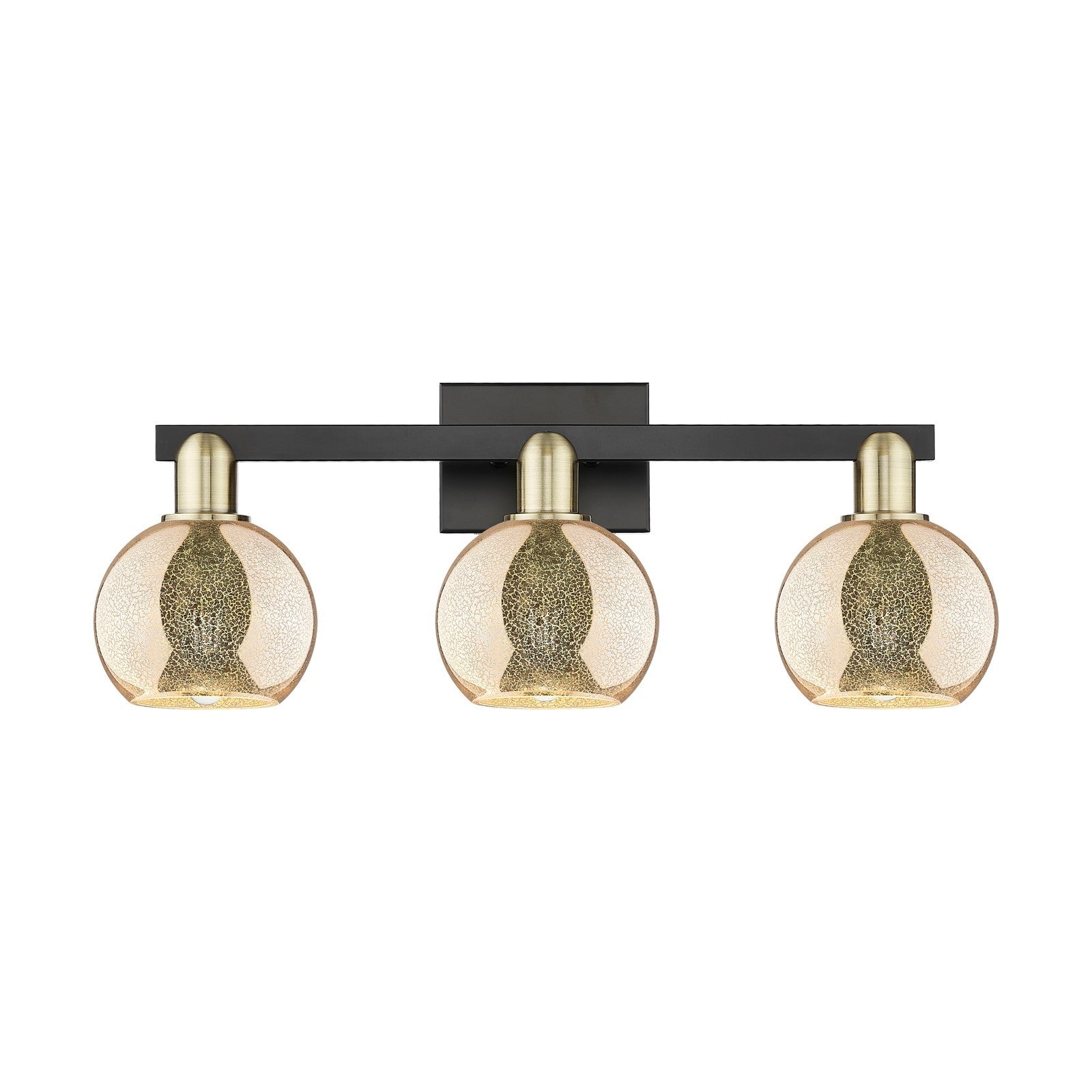 Innovations Athens 24in 3-Light Bath Vanity Light | Industrial Black Antique Brass and Mercury Glass | Bathroom Vanity | 23.88 x | Model 716-3W-BAB-G128-6