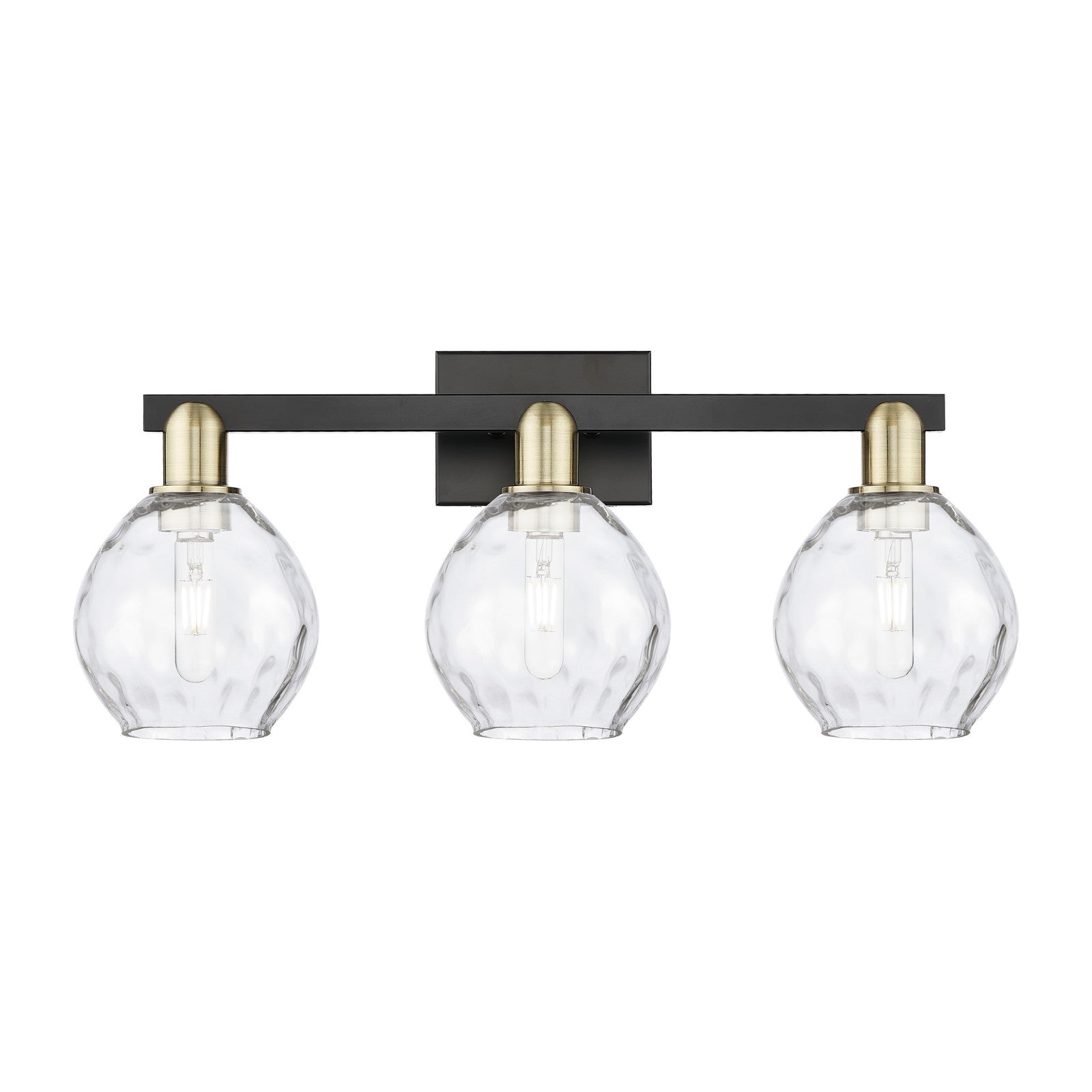 Innovations Waverly 25in 3-Light Bath Vanity Light | Industrial Black Antique Brass and Clear Glass | Bathroom Vanity | 25 x 10.25 | Model 716-3W-BAB-G362