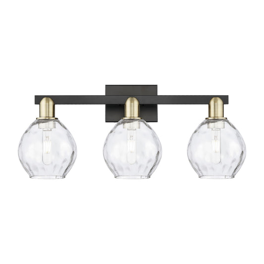 Innovations Waverly 25in 3-Light Bath Vanity Light | Industrial Black Antique Brass and Clear Glass | Bathroom Vanity | 25 x 10.25 | Model 716-3W-BAB-G362