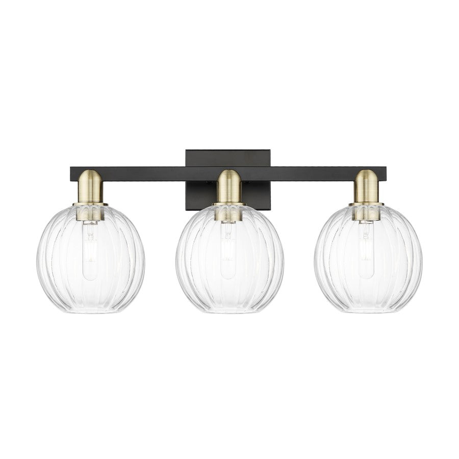 Innovations Preston 3Lt 26" Globe Bath, Black Brass/Clear - 716-3W-BAB-G458-7CL