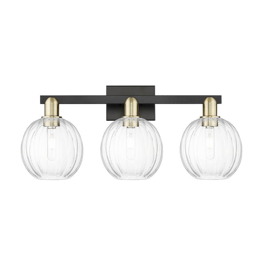 Innovations Preston 3Lt 26" Globe Bath, Black Brass/Clear - 716-3W-BAB-G458-7CL
