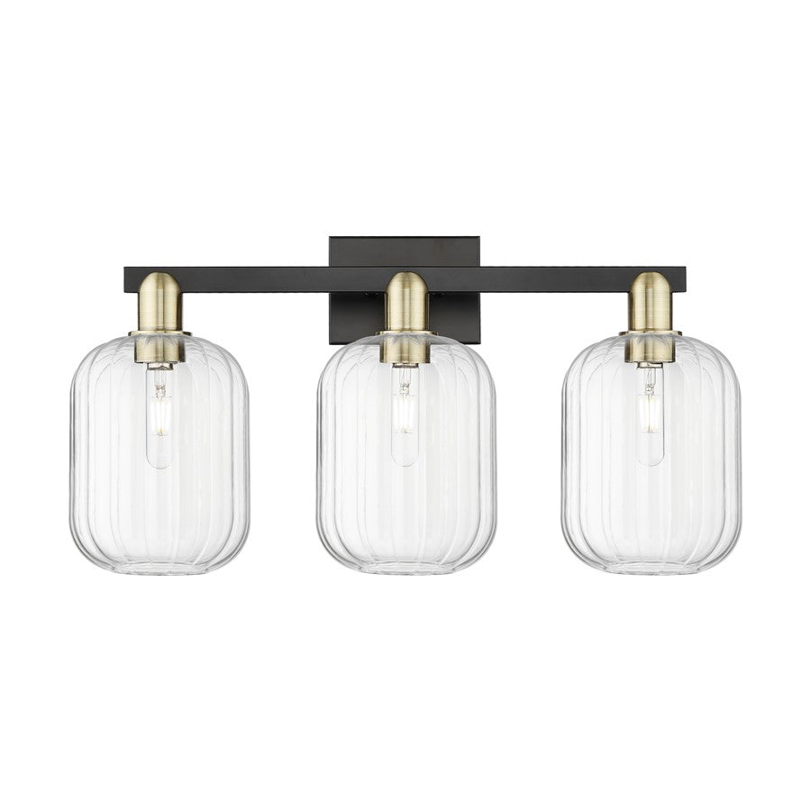 Innovations Preston 3Lt 26" Jar Bath, Black Brass/Clear - 716-3W-BAB-G460-7CL