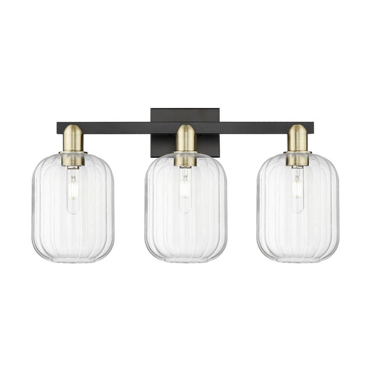 Innovations Preston 3Lt 26" Jar Bath, Black Brass/Clear - 716-3W-BAB-G460-7CL