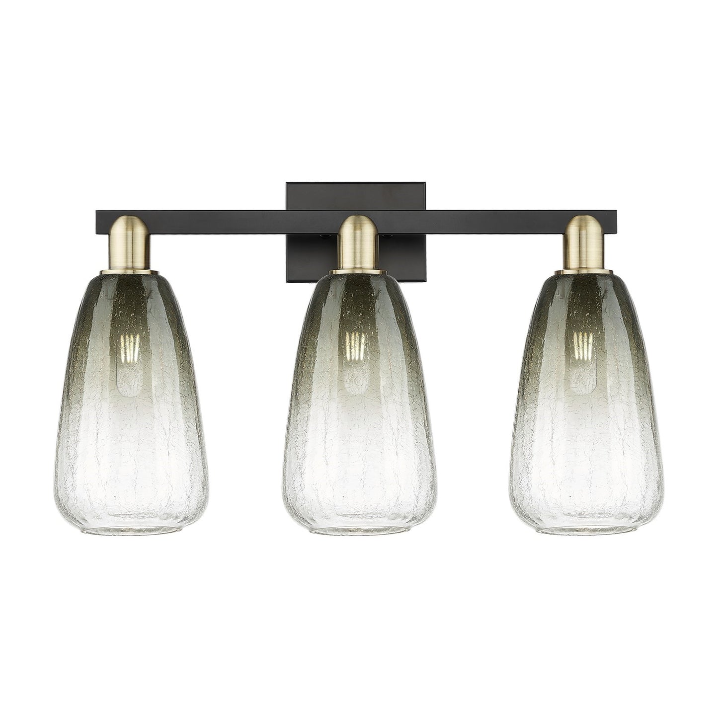 Innovations Brookhaven Almond 25in 3-Light Bath Vanity Light | Industrial Black Antique Brass and Slate Glass | Bathroom | Model 716-3W-BAB-G480-6SL