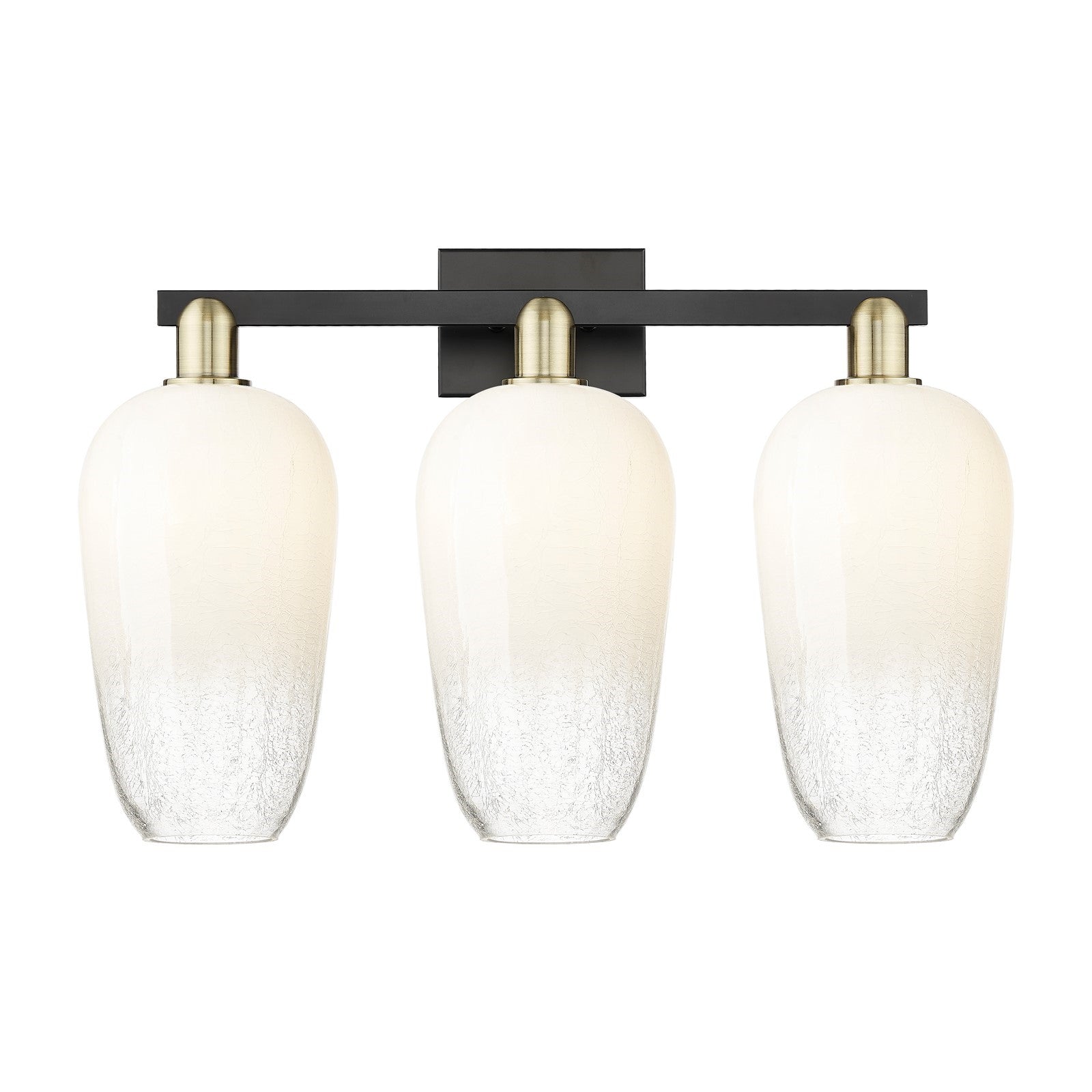 Innovations Brookhaven Flute 26in 3-Light Bath Vanity Light | Industrial Black Antique Brass and Opal Glass | Bathroom Vanity | Model 716-3W-BAB-G484-7OP