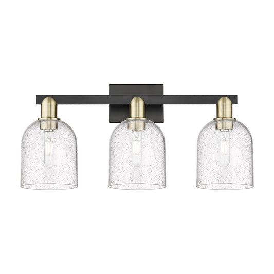 Innovations Bella 25in 3-Light Bath Vanity Light | Industrial Black Antique Brass and Seedy Glass | Bathroom Vanity | 24.5 x | Model 716-3W-BAB-G558-6SDY
