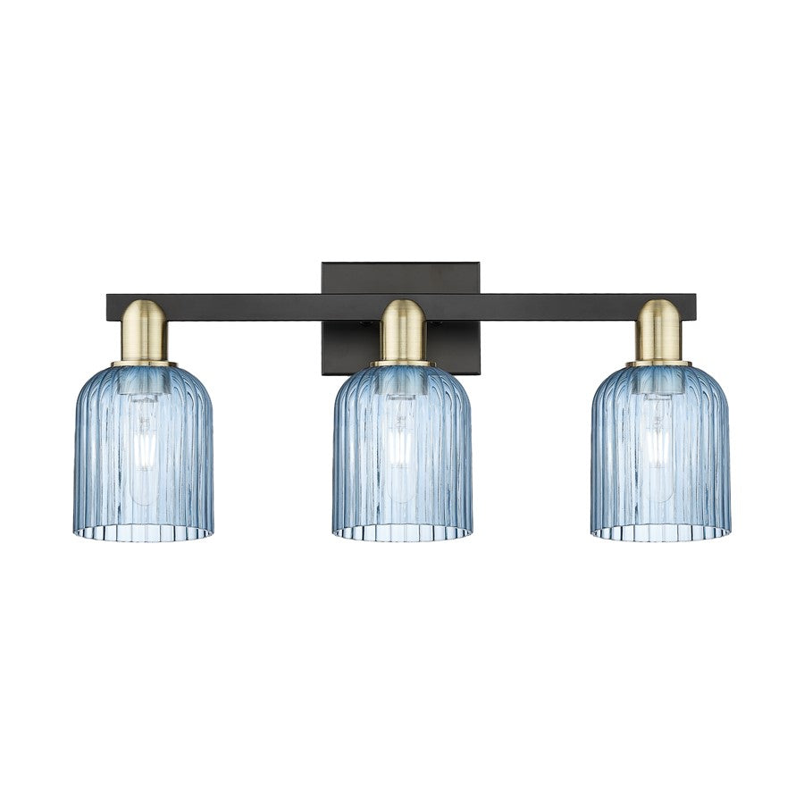 Innovations Bridal Veil 3Lt 24" Bath, Black Brass/Blue