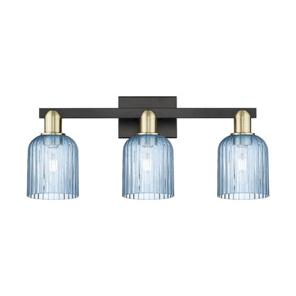 Innovations Bridal Veil 3Lt 24" Bath, Black Brass/Blue
