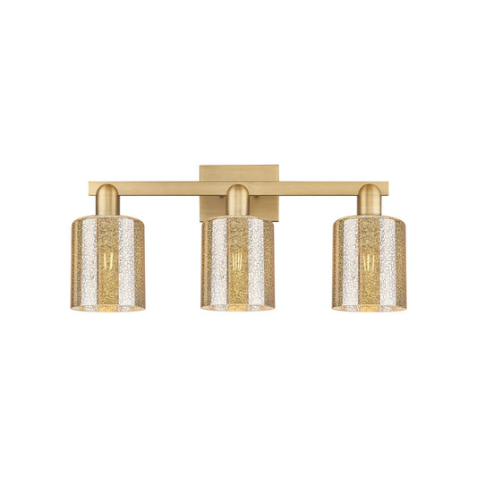 Innovations Cobbleskill 24in 3-Light Bath Vanity Light | Industrial Brushed Brass and Mercury Glass | Bathroom Vanity | 24 x 10.75 | Model 716-3W-BB-G116
