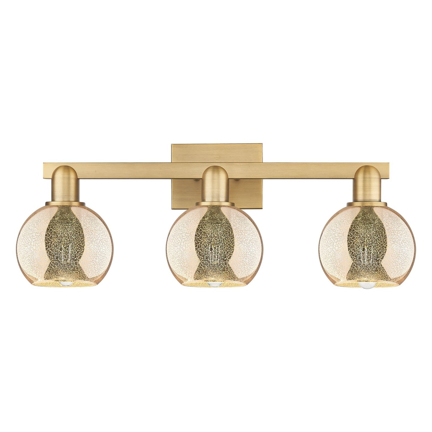 Innovations Athens 24in 3-Light Bath Vanity Light | Industrial Brushed Brass Steel and Mercury Glass | Bathroom Vanity | 23.88 x | Model 716-3W-BB-G128-6