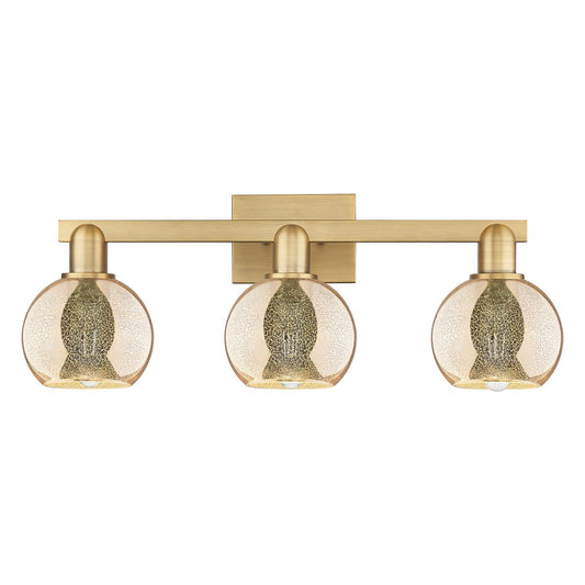 Innovations Athens 24in 3-Light Bath Vanity Light | Industrial Brushed Brass Steel and Mercury Glass | Bathroom Vanity | 23.88 x | Model 716-3W-BB-G128-6