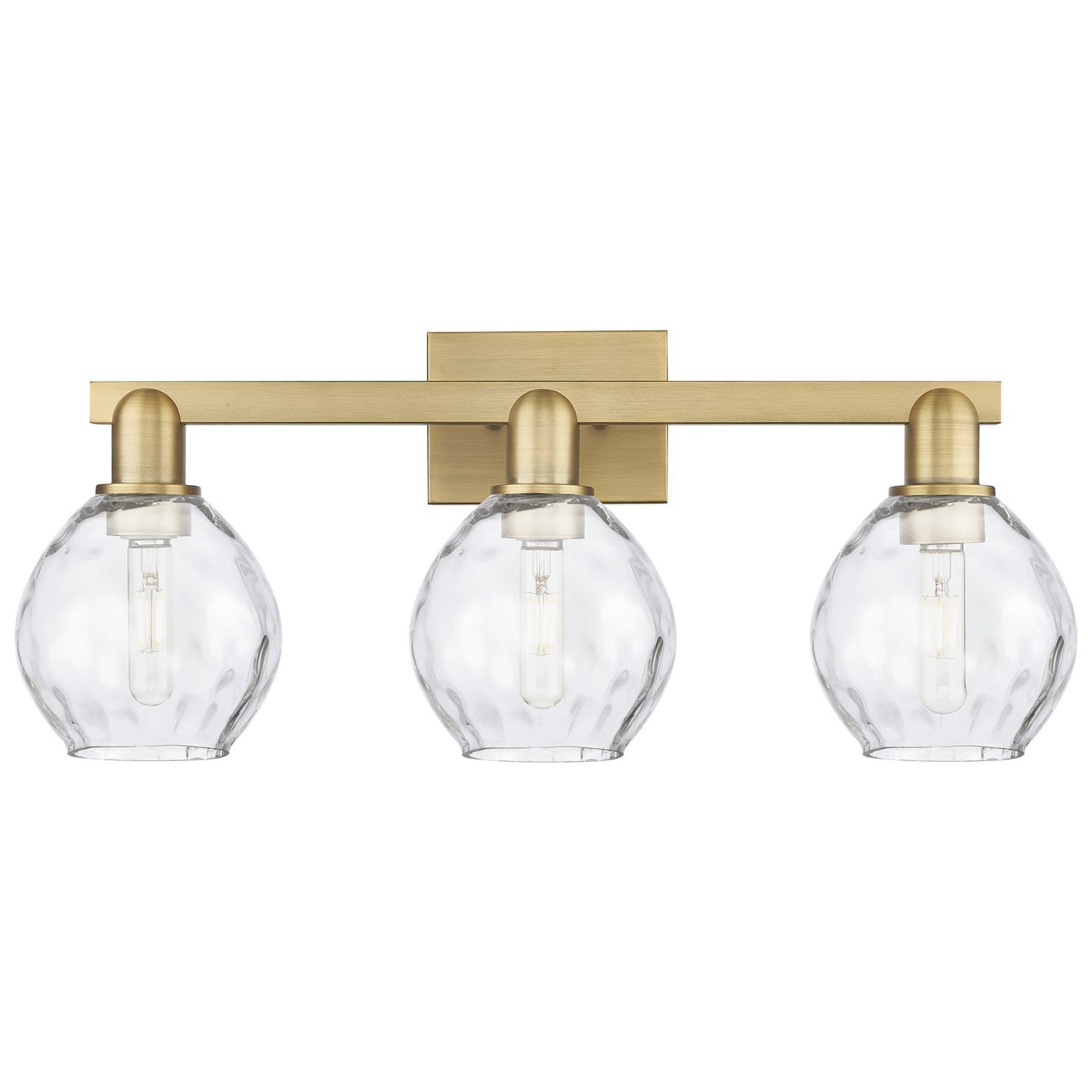 Innovations Waverly 25in 3-Light Bath Vanity Light | Industrial Brushed Brass Steel and Clear Glass | Bathroom Vanity | 25 x 10.25 | Model 716-3W-BB-G362