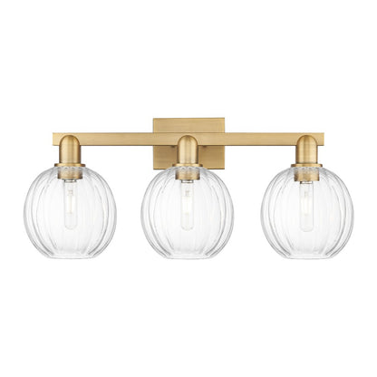 Innovations Preston 3Lt 26" Globe Bath, Brushed Brass/Clear - 716-3W-BB-G458-7CL