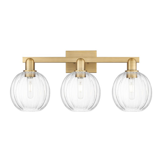 Innovations Preston 3Lt 26" Globe Bath, Brushed Brass/Clear - 716-3W-BB-G458-7CL