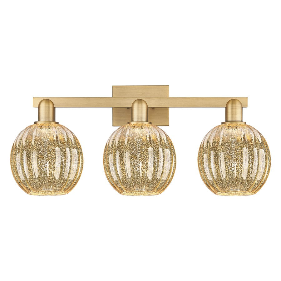 Innovations Preston 3Lt 26" Globe Bath, Brushed Brass/Mercury