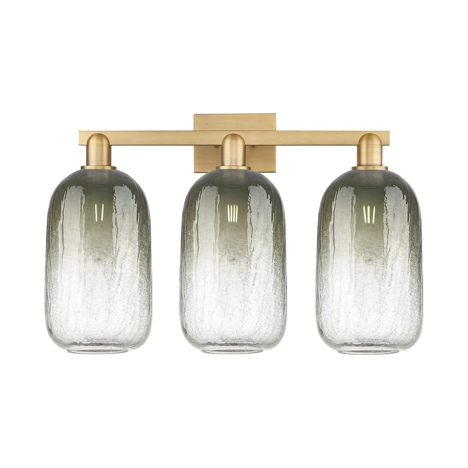 Innovations Brookhaven Cloche 26in 3-Light Bath Vanity | Industrial Brushed Brass Steel and Slate Glass | Bathroom Vanity | 26 | Model 716-3W-BB-G482-7SL