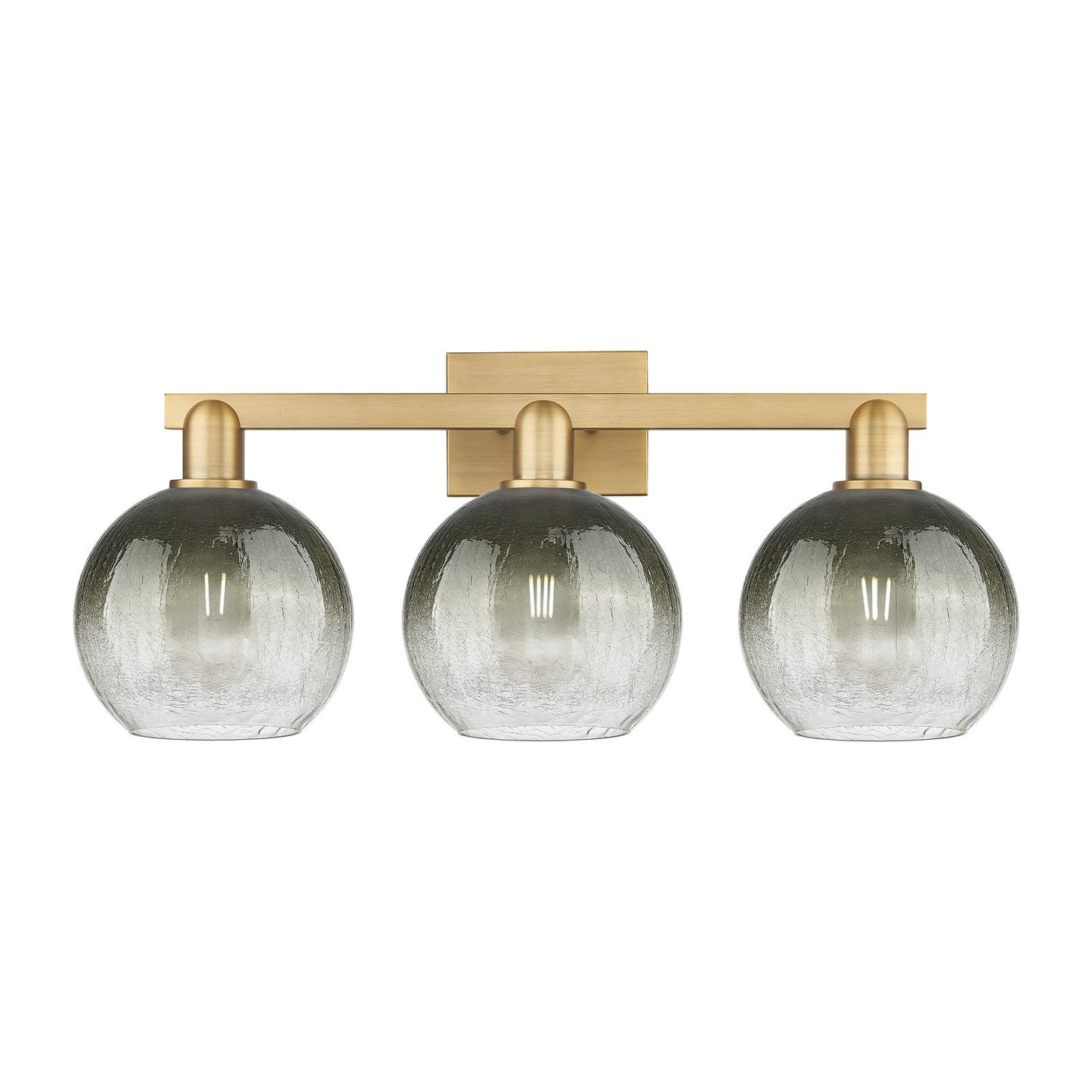 Innovations Brookhaven Globe 27in 3-Light Bath Vanity Light | Industrial Brushed Brass Steel and Slate Glass | Bathroom Vanity | Model 716-3W-BB-G483-8SL