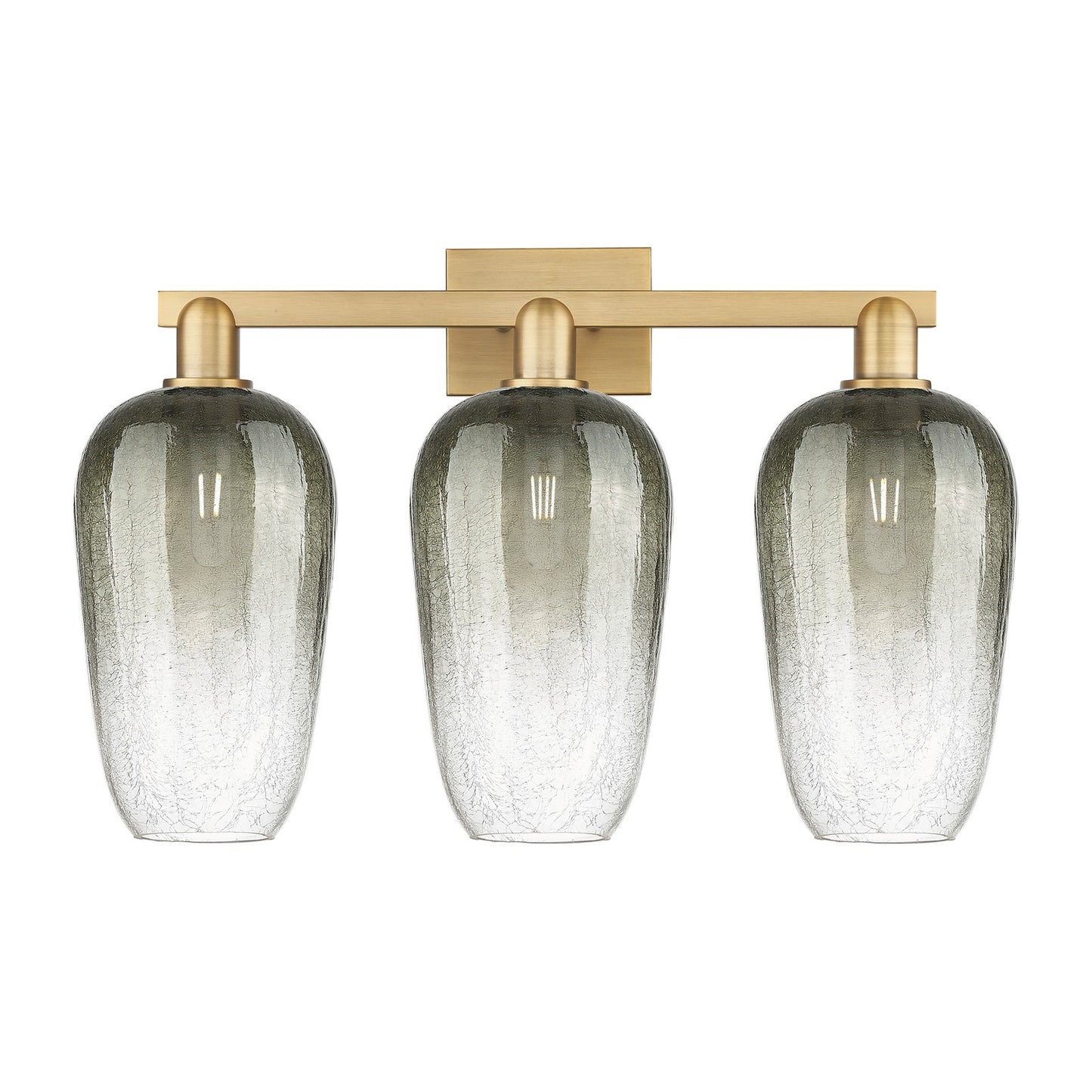 Innovations Brookhaven Flute 26in 3-Light Bath Vanity | Industrial Brushed Brass Steel and Slate Glass | Entryway & Hallway | Model 716-3W-BB-G484-7SL