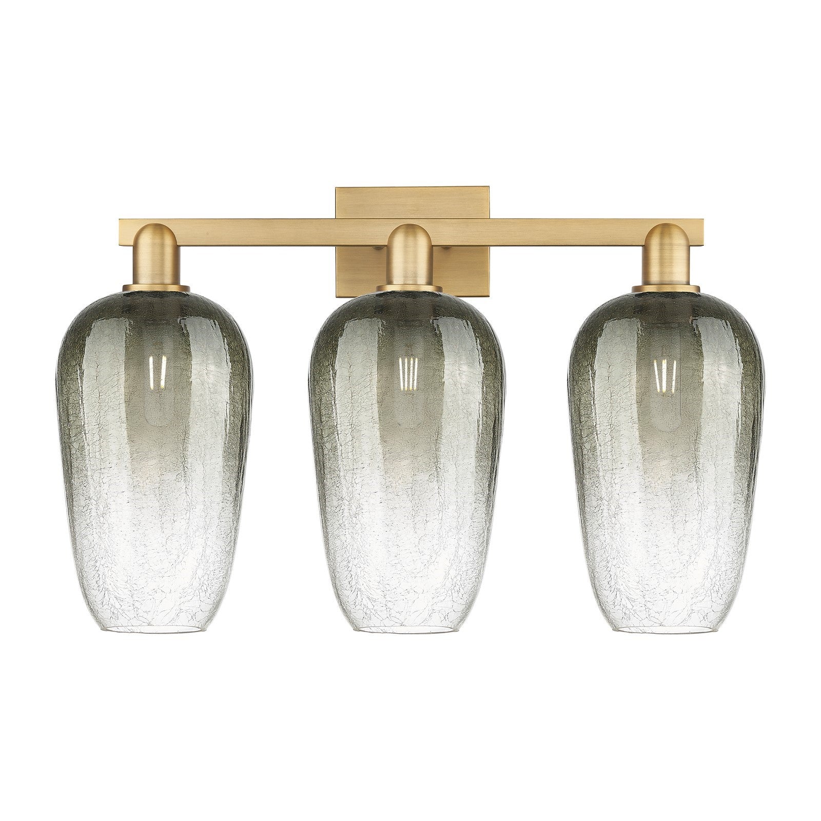 Innovations Brookhaven Flute 26in 3-Light Bath Vanity | Industrial Brushed Brass Steel and Slate Glass | Entryway & Hallway | Model 716-3W-BB-G484-7SL