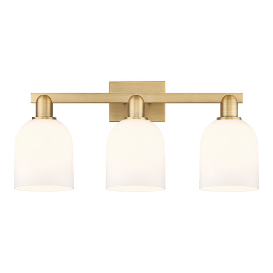 Innovations Bella 25in 3-Light Bath Vanity Light | Brushed Brass Steel and White Glass | Bathroom Vanity | 24.5 x 11.25 in | Model 716-3W-BB-G558-6GWH