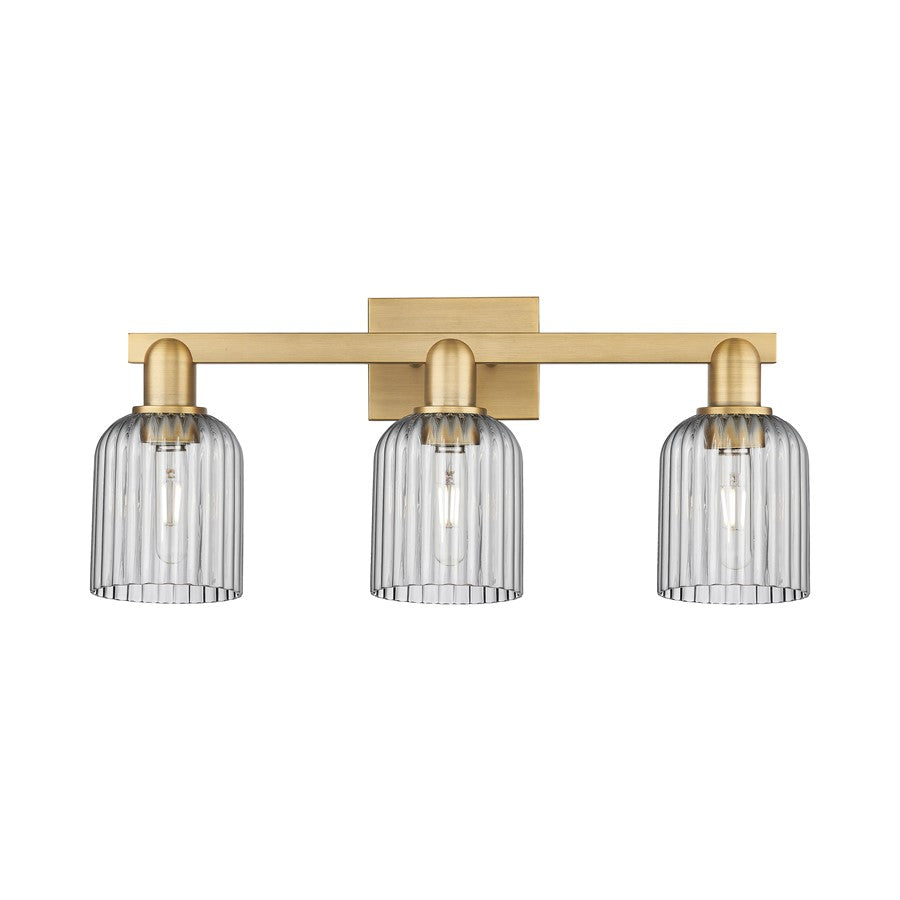 Innovations Bridal Veil 3Lt 24" Bath, Brushed Brass/Smoke