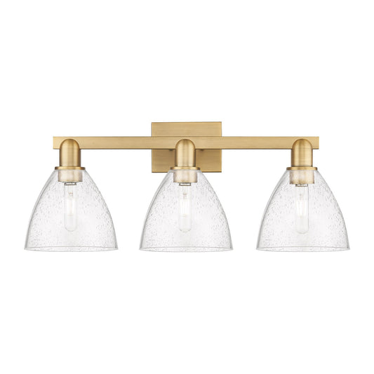 Innovations Bristol 27in 3-Light Bath Vanity Light | Industrial Brushed Brass and Seedy Glass | Bathroom Vanity | 26.5 x 8.25 x | Model 716-3W-BB-GBD-754