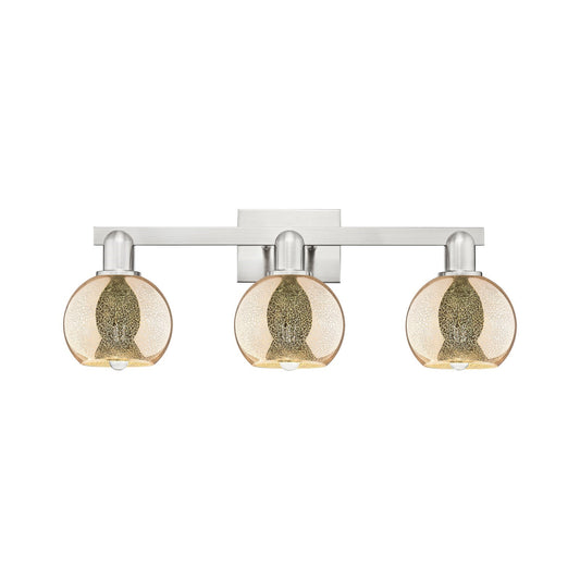 Innovations Athens 24in 3-Light Bath Vanity Light | Industrial Matte Black Steel and Mercury Glass | Bathroom Vanity | 23.88 x | Model 716-3W-BK-G128-6
