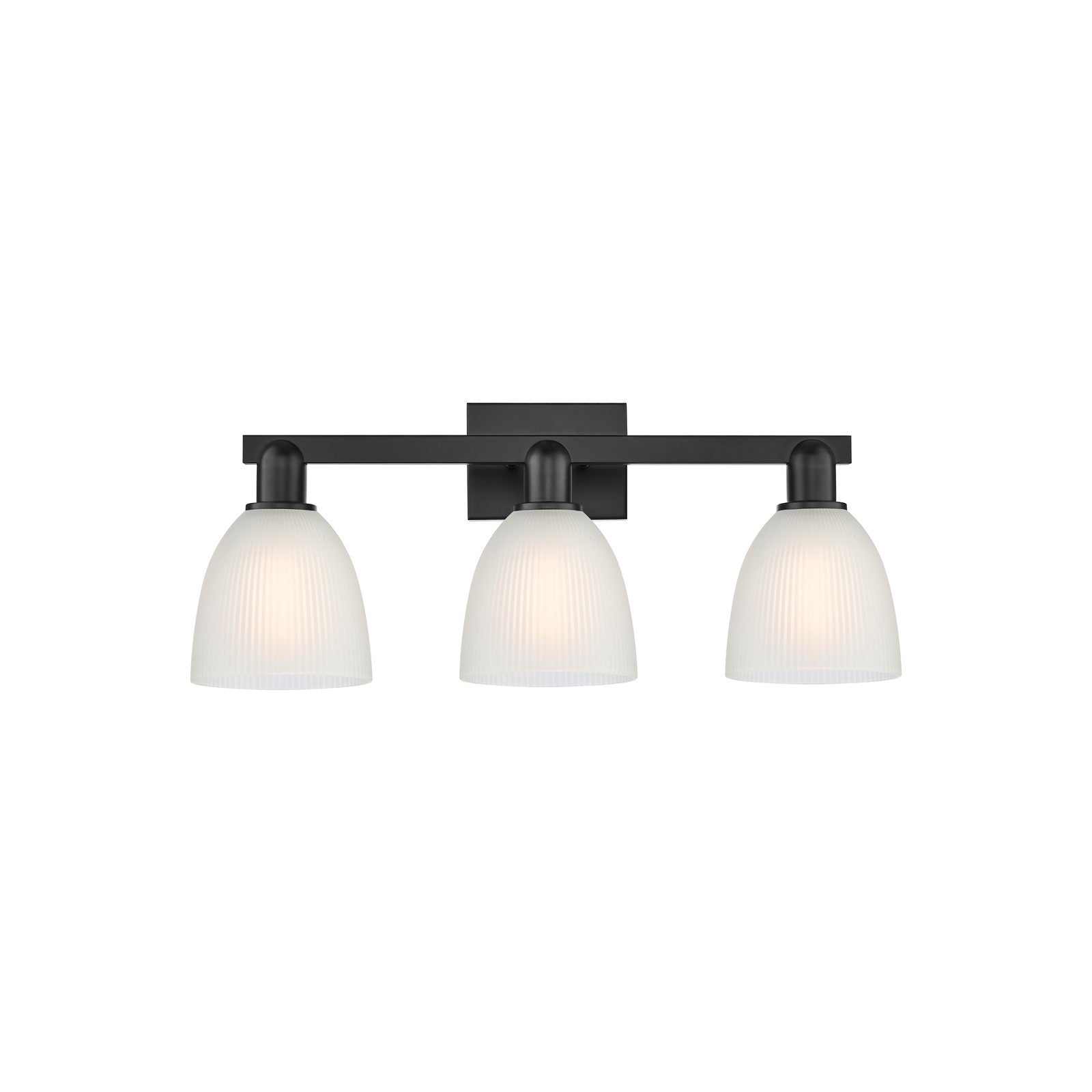 Innovations Castile 25in 3-Light Bath Vanity Light | Industrial Matte Black Steel and White Glass | Bathroom Vanity | 25 x 10.75 x | Model 716-3W-BK-G381