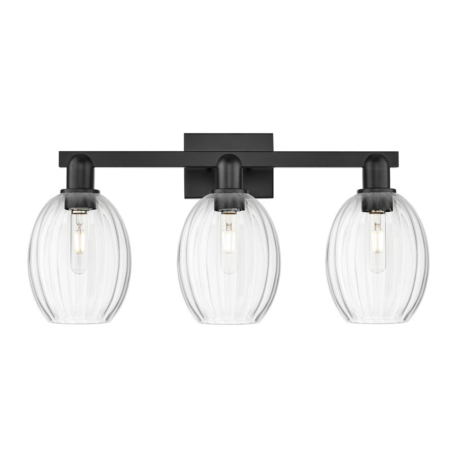 Innovations Preston 3Lt 26" Bell Bath Light, Black/Clear - 716-3W-BK-G459-6CL