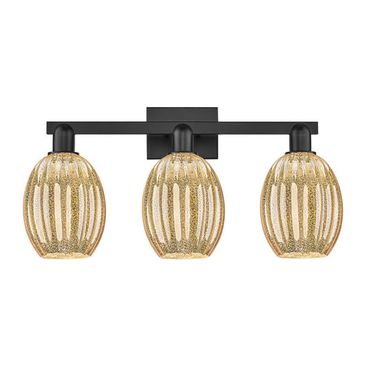 Innovations Preston 3Lt 26" Bell Bath Light, Black/Mercury - 716-3W-BK-G459-6ME