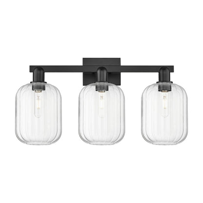 Innovations Preston 3Lt 26" Jar Bath Light, Black/Clear - 716-3W-BK-G460-7CL