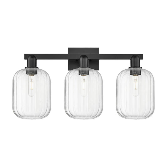 Innovations Preston 3Lt 26" Jar Bath Light, Black/Clear - 716-3W-BK-G460-7CL